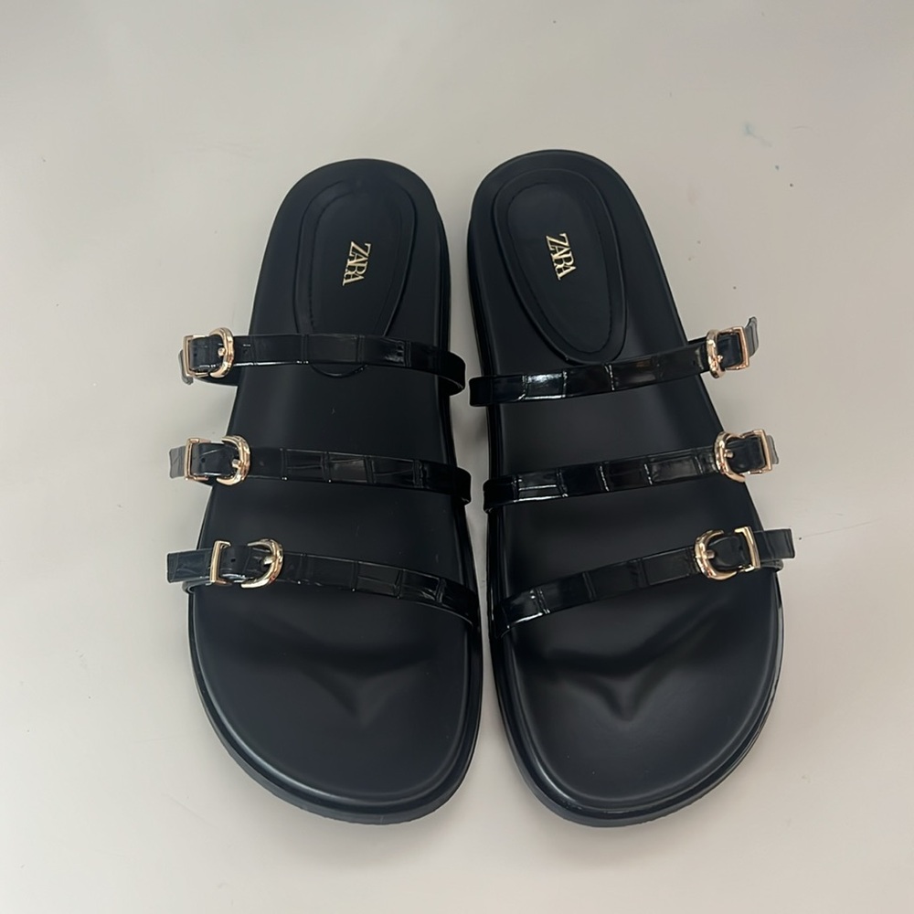 Black Zara Slides